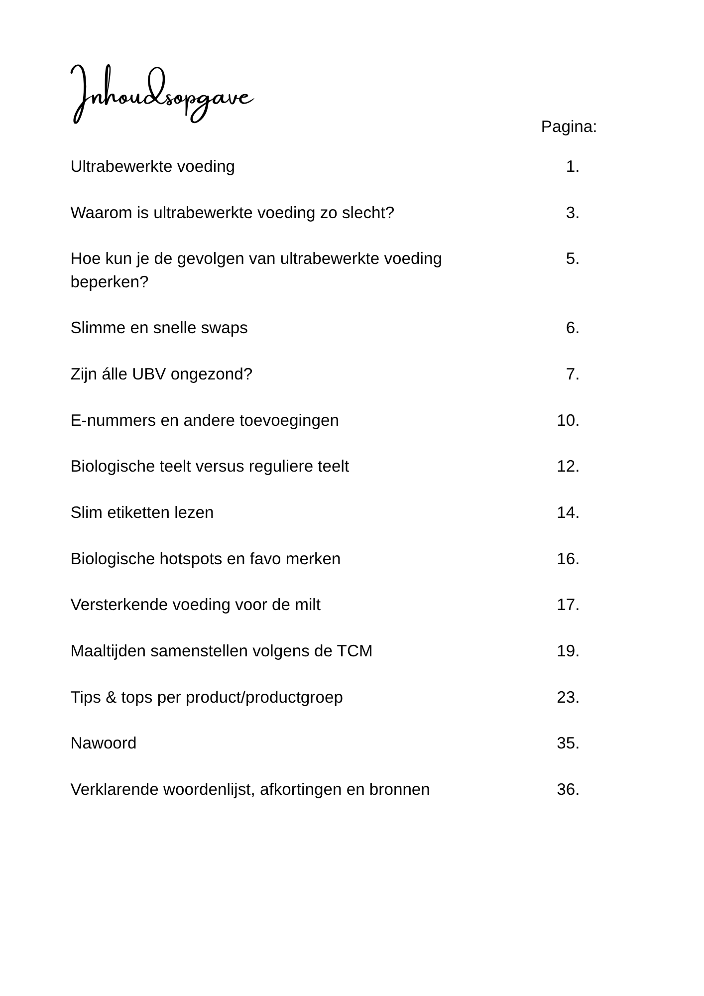 Inhoudsopgave Bewust Bordje Bikken